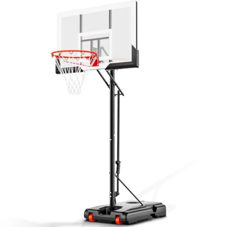 Outdoor portable basketball hoop with 44-inch acrylic backboard, height adjustable from 4.8 to 10 ft, black frame, durable all-
Outdoor portable basketball hoop with 44-inch acrylic backboard, height adjustable from 4.8 to 10 ft, black frame, durable all-