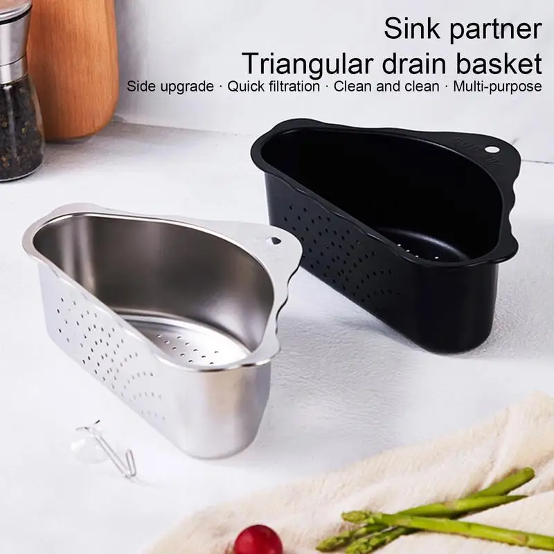 Strainer Basket For Sink Self-Draining Colander Basket Stainless Steel Triangular Strainer Basket Kitchen Supplies Rustproof
Strainer Basket For Sink Self-Draining Colander Basket Stainless Steel Triangular Strainer Basket Kitchen Supplies Rustproof