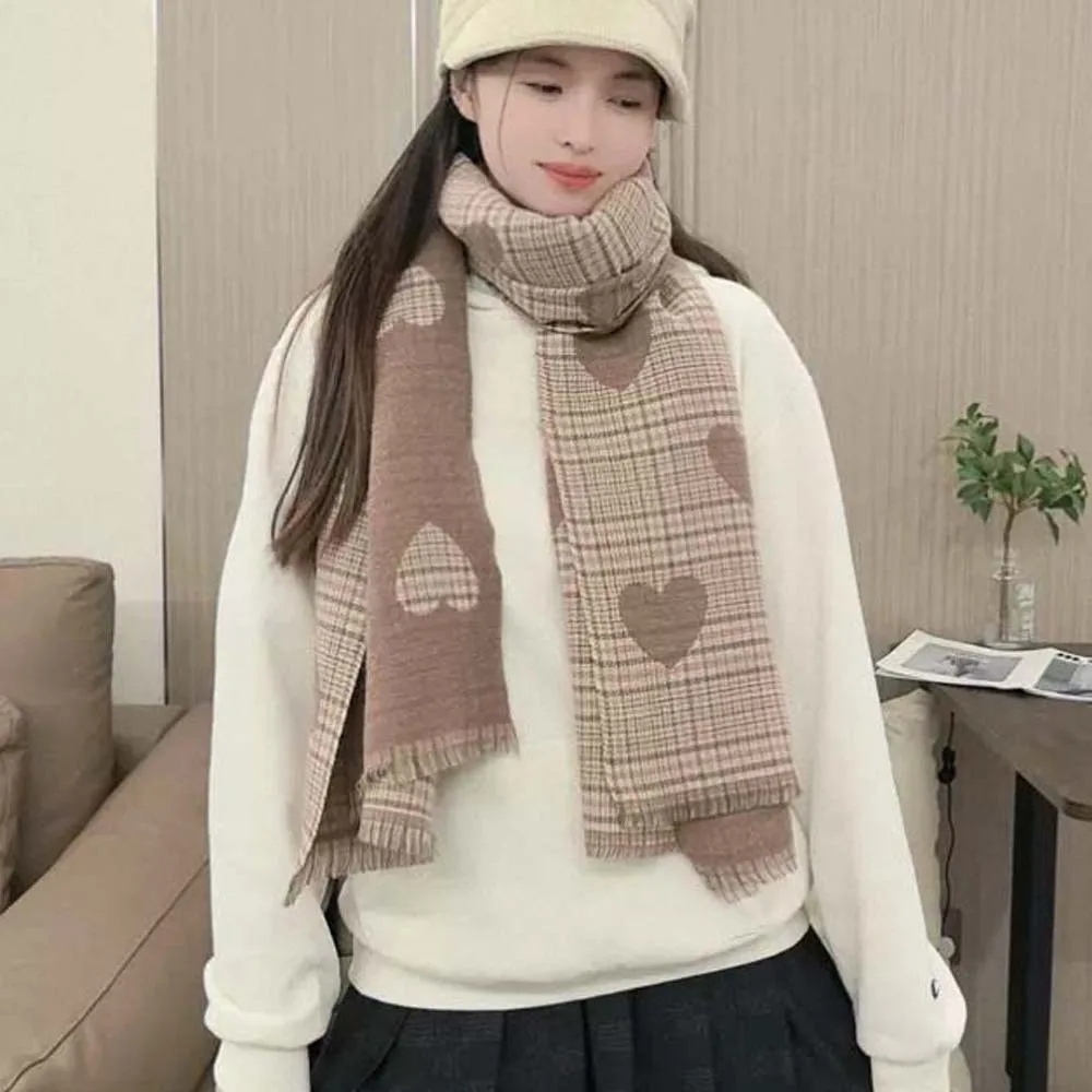 Gift Acrylic Fibers Heart Knitted Scarf Warmer Tartans Printed Double-sided Scarf Hijab Windproof Long Thickened Shawl Spring
Gift Acrylic Fibers Heart Knitted Scarf Warmer Tartans Printed Double-sided Scarf Hijab Windproof Long Thickened Shawl Spring