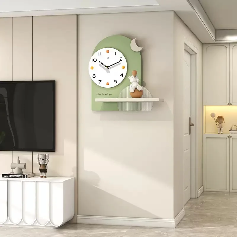 Wall Clock Living Room High-end Home Decor Dining Room Clock Creative Storage Rack clock Hanging on the Wall no Need Drill Holes
Wall Clock Living Room High-end Home Decor Dining Room Clock Creative Storage Rack clock Hanging on the Wall no Need Drill Holes