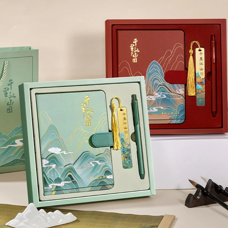 Chinese Style/Thousands Of Miles Of Rivers Mountains Notebook Bookmark Pen Set Box Gift For Students Business Office Notebook
Chinese Style/Thousands Of Miles Of Rivers Mountains Notebook Bookmark Pen Set Box Gift For Students Business Office Notebook