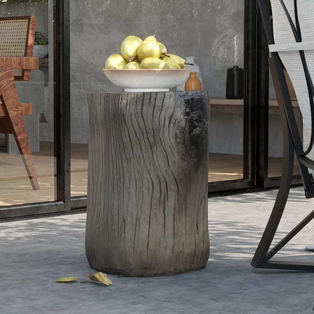 Rustic Stump Side Table, Light Grey Wood-Look End Table, Stump Accent Side Table Stool for Living Room
Rustic Stump Side Table, Light Grey Wood-Look End Table, Stump Accent Side Table Stool for Living Room