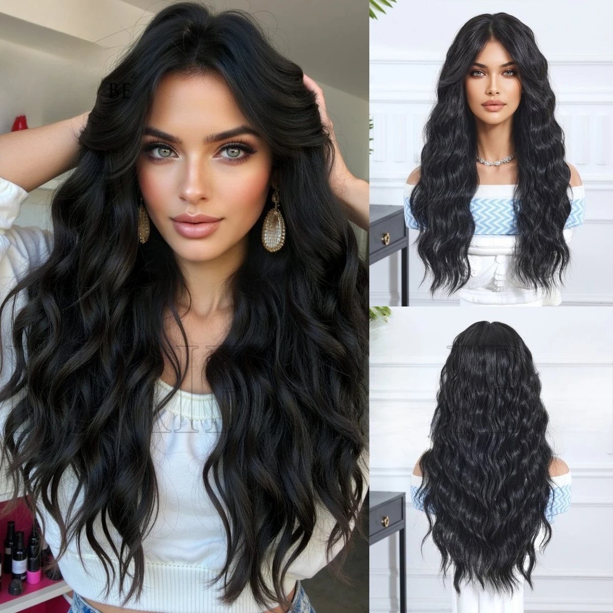 Wig Headgear Natural Black Wave Curl Women 24inch New Long Curly Hair European and American Full Head
Wig Headgear Natural Black Wave Curl Women 24inch New Long Curly Hair European and American Full Head
