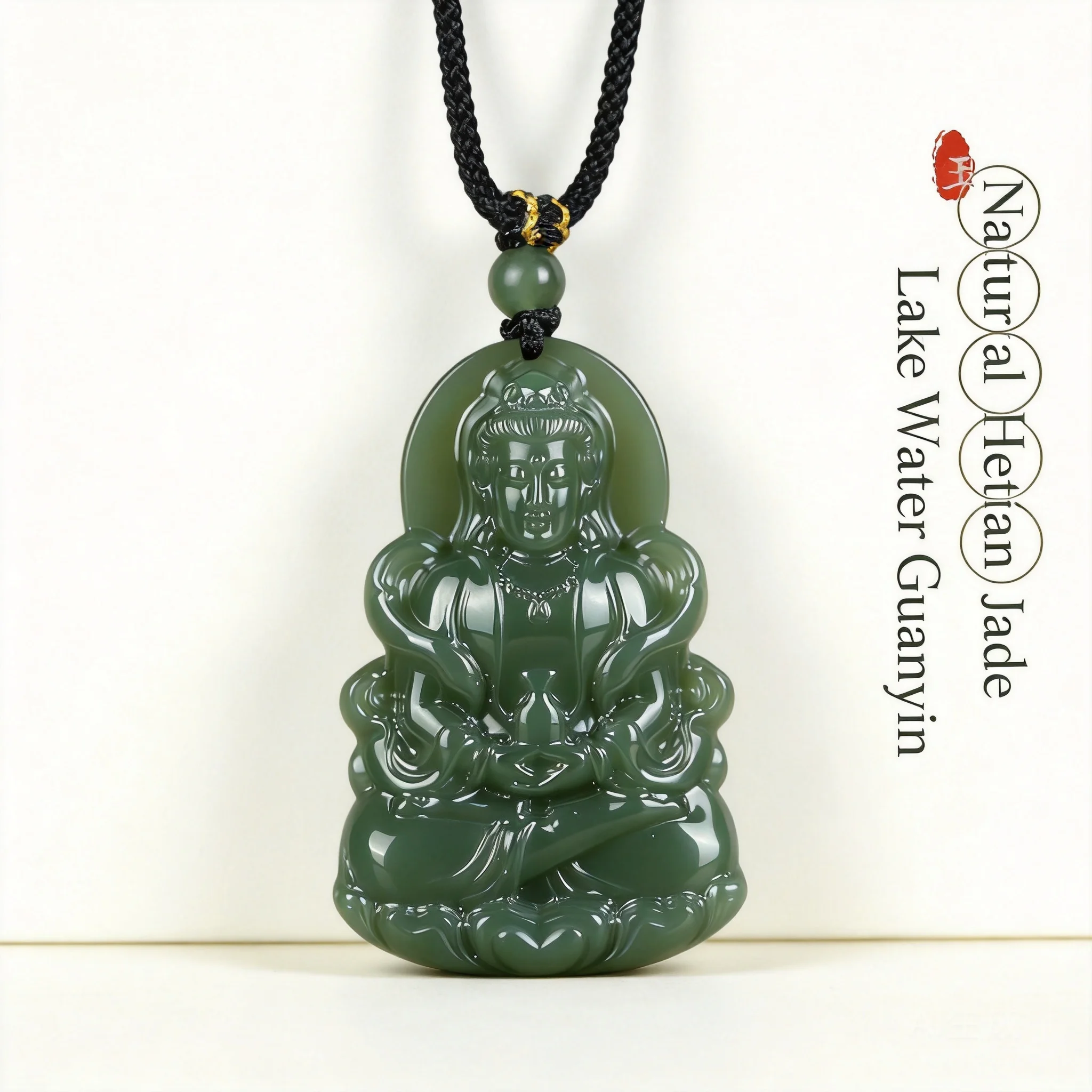 Natural Hetian Jade Lake Green Ribbon Guanyin Pendant For Men Chinese Lucky Blessing Peace Protection Jade Necklace Amulet Jewel
Natural Hetian Jade Lake Green Ribbon Guanyin Pendant For Men Chinese Lucky Blessing Peace Protection Jade Necklace Amulet Jewel