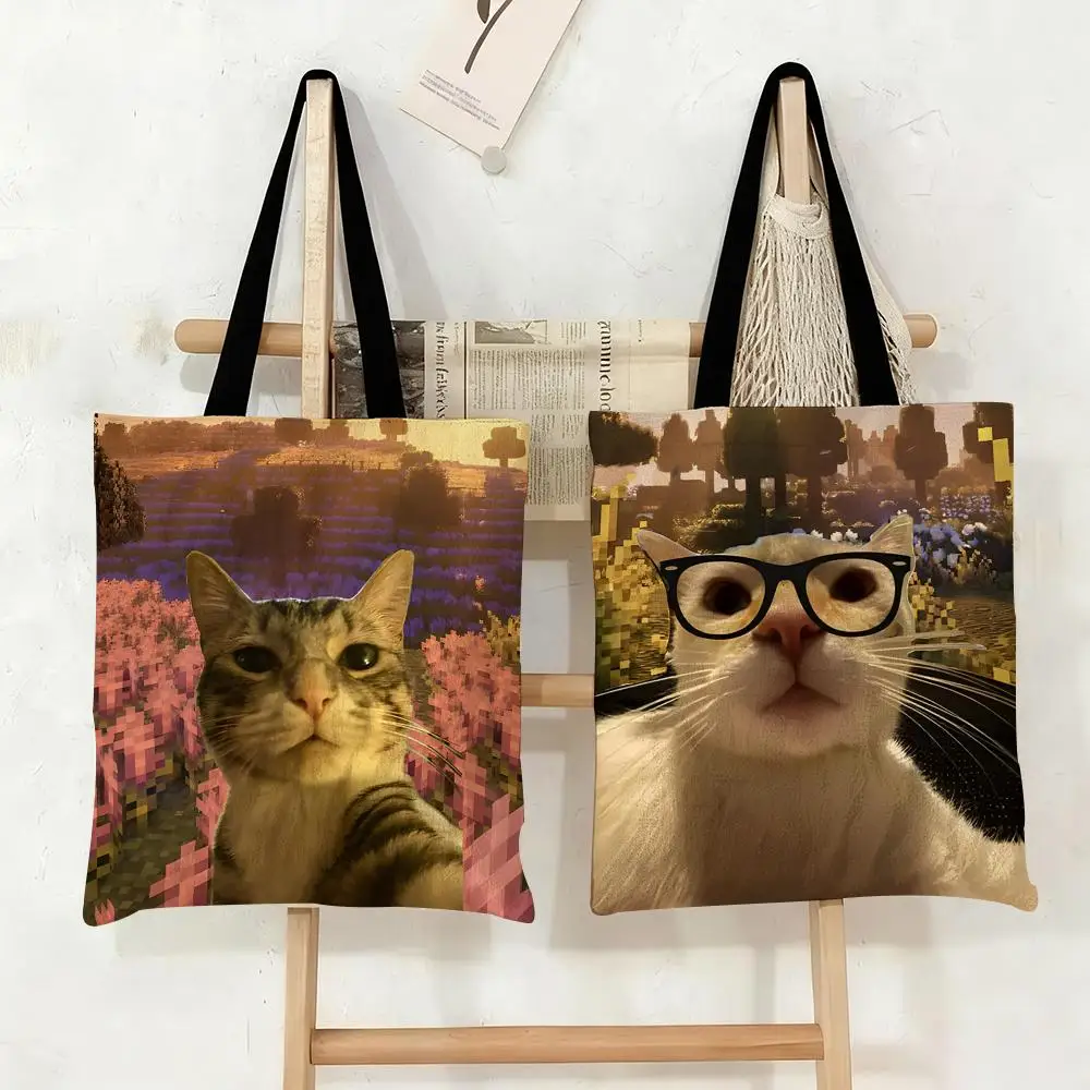 Cat Selfie Storage Bags Canvas Tote Bag Large Capacity Double-Sided Print Reusable Shopping Bag Eco-Friendly Shoulder Bag
Cat Selfie Storage Bags Canvas Tote Bag Large Capacity Double-Sided Print Reusable Shopping Bag Eco-Friendly Shoulder Bag