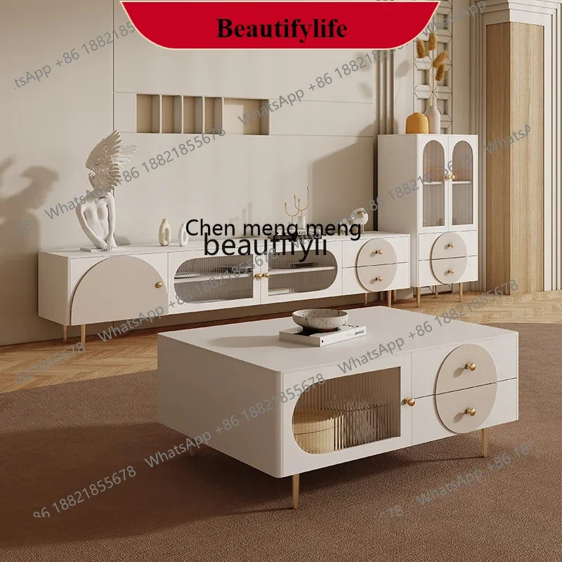 G153 French Style Solid Wood TV Cabinet Coffee Table Combination Simple Modern Cream Style Living Room
G153 French Style Solid Wood TV Cabinet Coffee Table Combination Simple Modern Cream Style Living Room