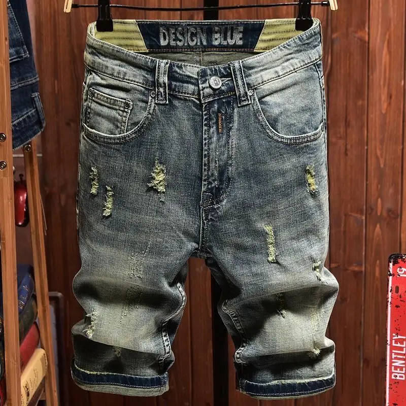 Luxury Fashion Boyfriend Korean Designer Summer Men's Knee Length Denim Shorts Ripped Casual Short Streetwear Classic Jeans
Luxury Fashion Boyfriend Korean Designer Summer Men's Knee Length Denim Shorts Ripped Casual Short Streetwear Classic Jeans