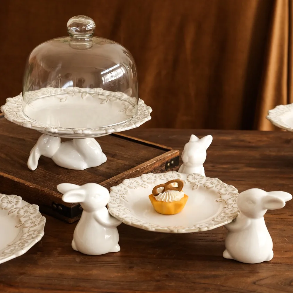 Round Lace Ceramic Plate Rabbit High Plate Afternoon Tea Snacks Fruit Display Plate Tableware Kitchen Table Decoration Tray
Round Lace Ceramic Plate Rabbit High Plate Afternoon Tea Snacks Fruit Display Plate Tableware Kitchen Table Decoration Tray
