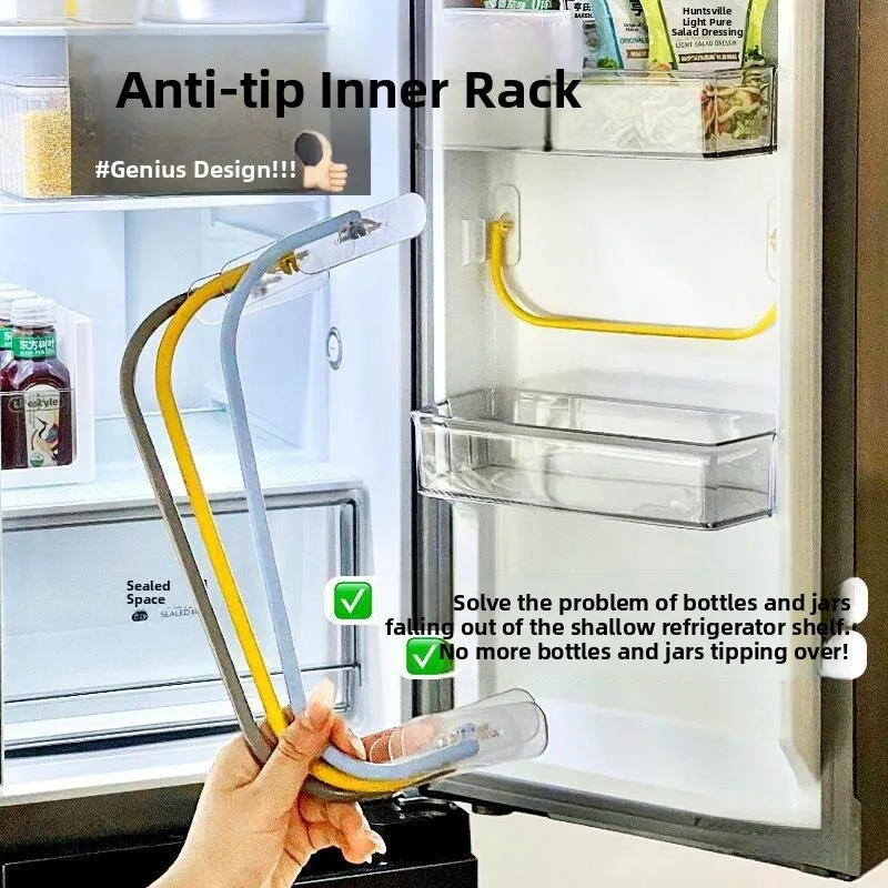 Kitchen Spice Jar Storage Rack Anti-Tip Shelf Wall Mounted Fridge Interior Bottle Fall Prevention Device Metal Material No Dr...
Kitchen Spice Jar Storage Rack Anti-Tip Shelf Wall Mounted Fridge Interior Bottle Fall Prevention Device Metal Material No Dr...