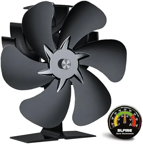 Вентилятор для дровяной печи BLFIRE – 6-лопастной теплоприводный вентилятор для камина с термометром | Экологичный аксессуар для печи
Вентилятор для дровяной печи BLFIRE – 6-лопастной теплоприводный вентилятор для камина с термометром | Экологичный аксессуар для печи