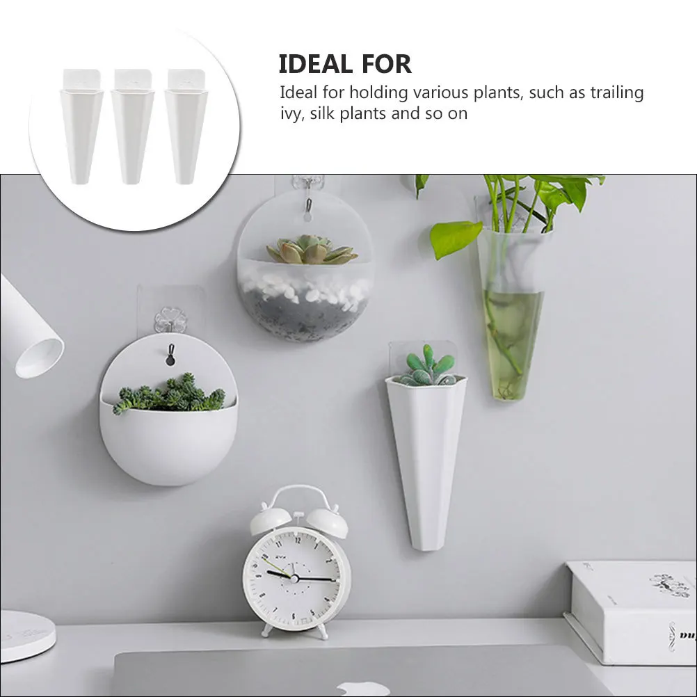 3pcs Wall-Mounted Flowerpot White Minimalist Hanging Vase For Indoor Outdoor Decorative Plant Holder Hydroponic Vessel Planter
3pcs Wall-Mounted Flowerpot White Minimalist Hanging Vase For Indoor Outdoor Decorative Plant Holder Hydroponic Vessel Planter