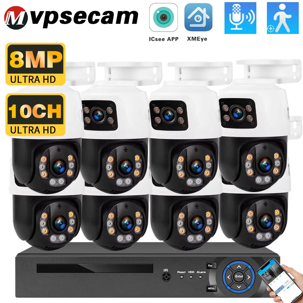 ICSEE/ XMEYE Automatic Tracking PTZ System Outdoor 4K 8MP Dual Lens POE 10CH NVR Kit and Motion Detection
ICSEE/ XMEYE Automatic Tracking PTZ System Outdoor 4K 8MP Dual Lens POE 10CH NVR Kit and Motion Detection