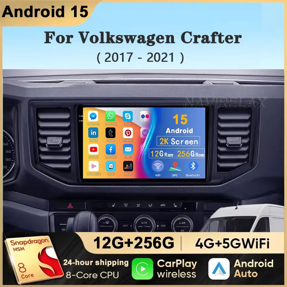 For VW Crafter Man Tge 2017 2018 2019 2020 Car Radio Multimedia Android 15 Video Player Navigation Wireless Carplay QLED Screen
For VW Crafter Man Tge 2017 2018 2019 2020 Car Radio Multimedia Android 15 Video Player Navigation Wireless Carplay QLED Screen