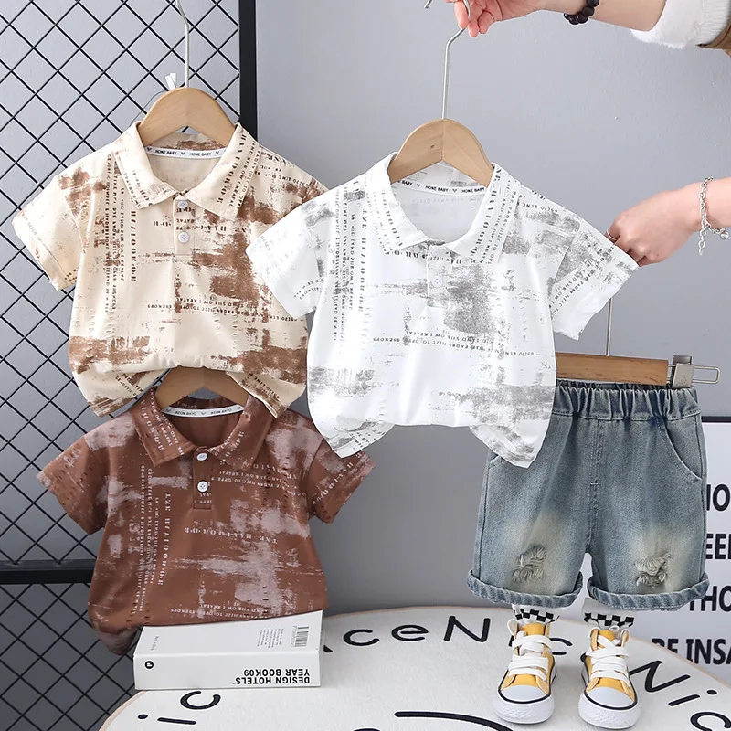 Boys Clothes Sets Summer 2025 Children Polo Shirts Denim Short Pants 2pcs T-shirts Suit For Baby Shorts Outfits Kids Tracksuits
Boys Clothes Sets Summer 2025 Children Polo Shirts Denim Short Pants 2pcs T-shirts Suit For Baby Shorts Outfits Kids Tracksuits