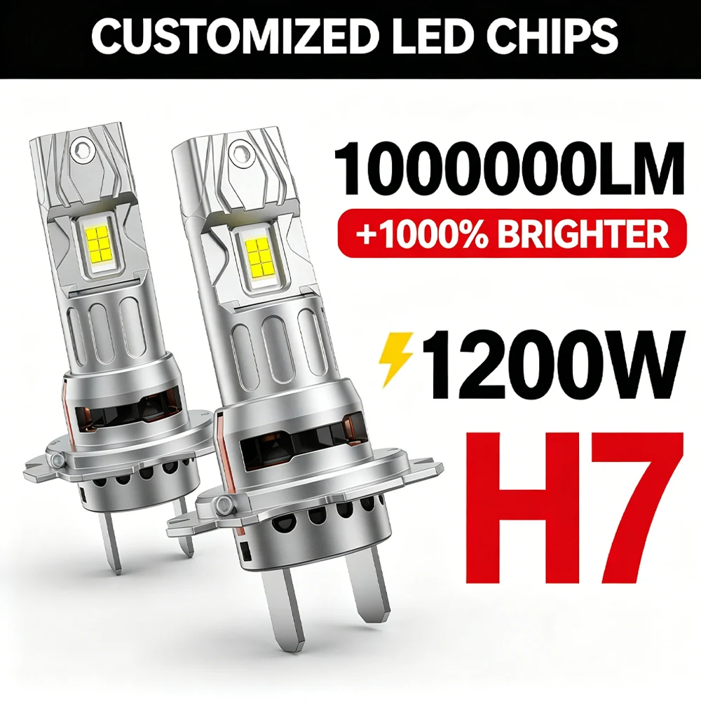 H7 LED Headlight Lights Bulbs Canbus for Car 1000000LM 1200W Super Bright Turbo Auto Headlamp 3570 CSP Chips Lamp 12V 24V
H7 LED Headlight Lights Bulbs Canbus for Car 1000000LM 1200W Super Bright Turbo Auto Headlamp 3570 CSP Chips Lamp 12V 24V