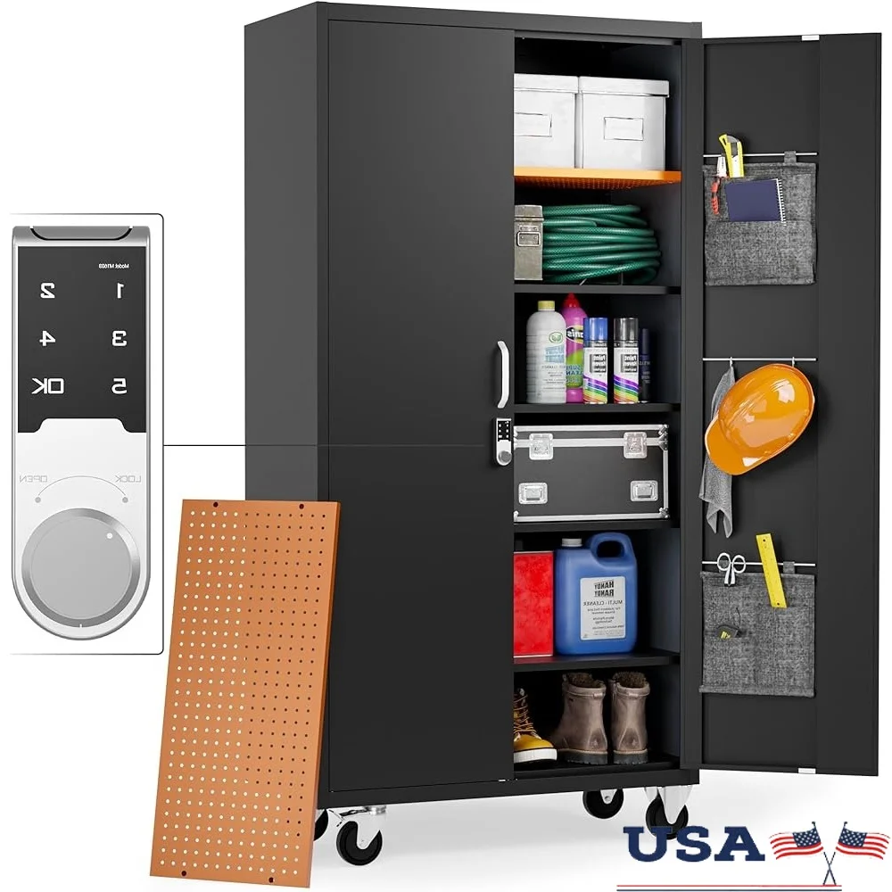 Durable Rolling Storage Cabinet with Wheels Locking Tool Locker Adjustable Shelves Digital Lock Garage Organizer Heavy Duty
Durable Rolling Storage Cabinet with Wheels Locking Tool Locker Adjustable Shelves Digital Lock Garage Organizer Heavy Duty