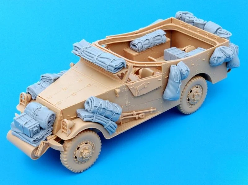 Собранный комплект модели из литой смолы в масштабе 1/35, набор автомобильных аксессуаров для разведки США M3A1 (без автомобиля), в разобранном виде и неокрашенном виде 
Собранный комплект модели из литой смолы в масштабе 1/35, набор автомобильных аксессуаров для разведки США M3A1 (без автомобиля), в разобранном виде и неокрашенном виде