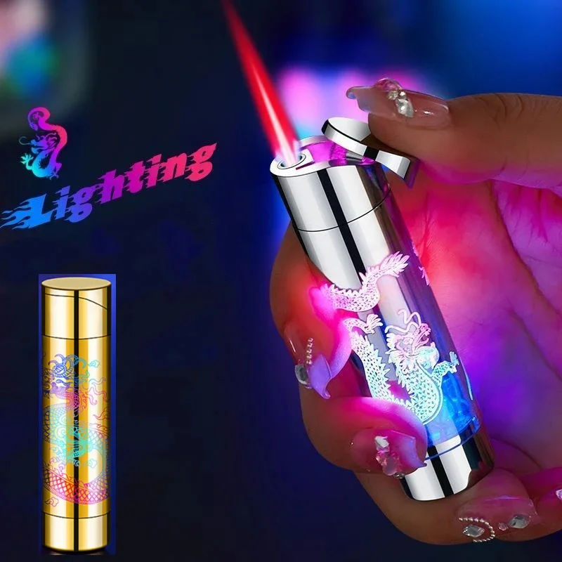 New Metal Dragon Flash Lighter Windproof Powder Spray Flame Butane Gas Portable Cylindrical Outdoor Lighter Smoking Gift
New Metal Dragon Flash Lighter Windproof Powder Spray Flame Butane Gas Portable Cylindrical Outdoor Lighter Smoking Gift