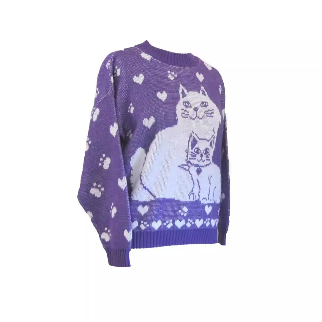 Y2k Long Sleeved Pullover Round Neck Sweater Vintage Cat Pattern Jacquard Knit Sweater Oversize Streetwear Winter Outfit Ootd
Y2k Long Sleeved Pullover Round Neck Sweater Vintage Cat Pattern Jacquard Knit Sweater Oversize Streetwear Winter Outfit Ootd