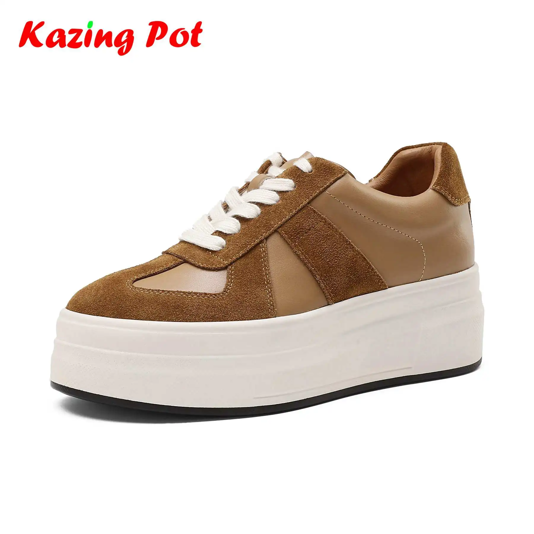 Krazing Pot Cow Leather Lace Up Retro Casual Shoes Spring Sneakers Vacation Platform Brand Mixed Color Women Vulcanized Shoes
Krazing Pot Cow Leather Lace Up Retro Casual Shoes Spring Sneakers Vacation Platform Brand Mixed Color Women Vulcanized Shoes