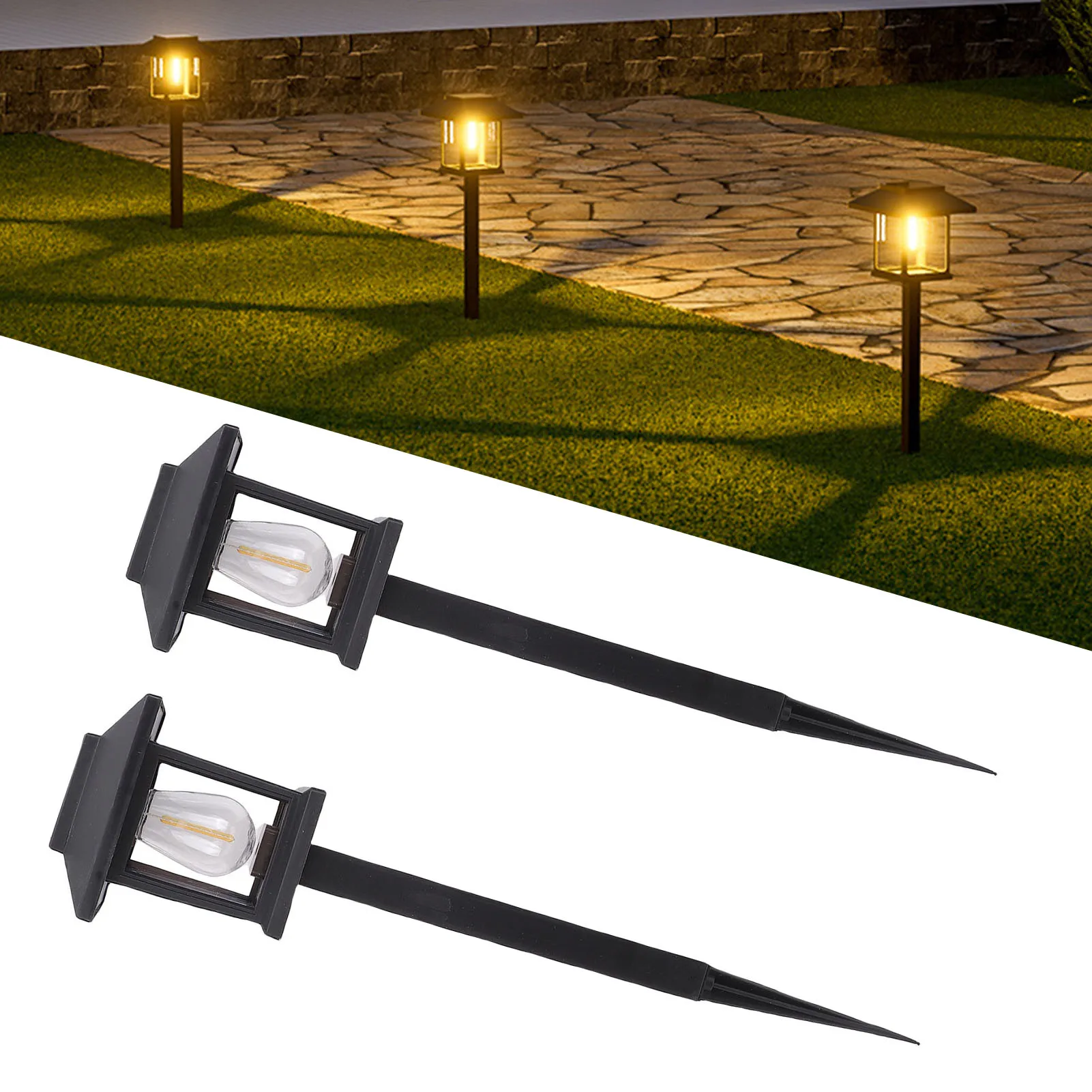 2Pcs Solar Powered Yard Light Ground Spike Landscape Lighting IP44 Water Proof Solar Pathway Light Auto On and Off for Walkway
2Pcs Solar Powered Yard Light Ground Spike Landscape Lighting IP44 Water Proof Solar Pathway Light Auto On and Off for Walkway