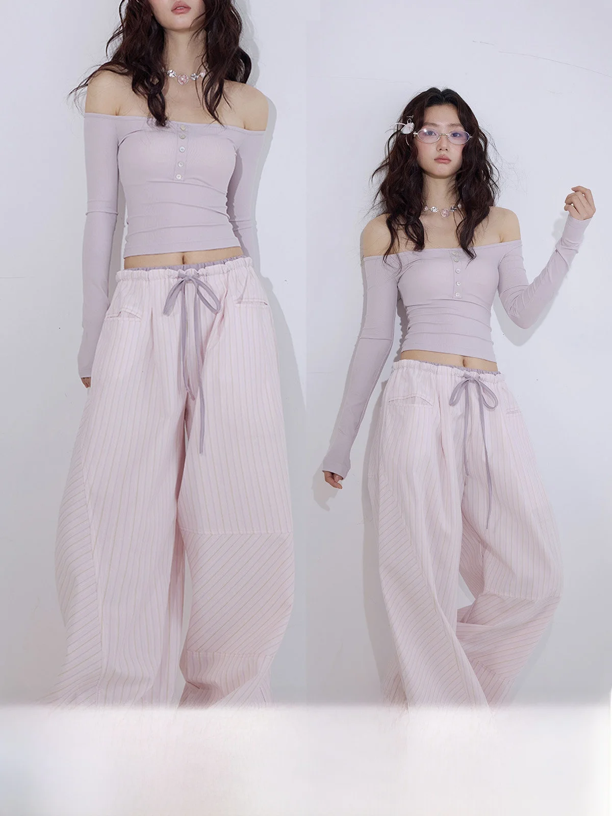 NgoO Purple Striped Wide Leg Pants Women's High Waist Drawstring Casual Jazz Dance Long Trousers Comfortable Loose Fit Trousers
NgoO Purple Striped Wide Leg Pants Women's High Waist Drawstring Casual Jazz Dance Long Trousers Comfortable Loose Fit Trousers