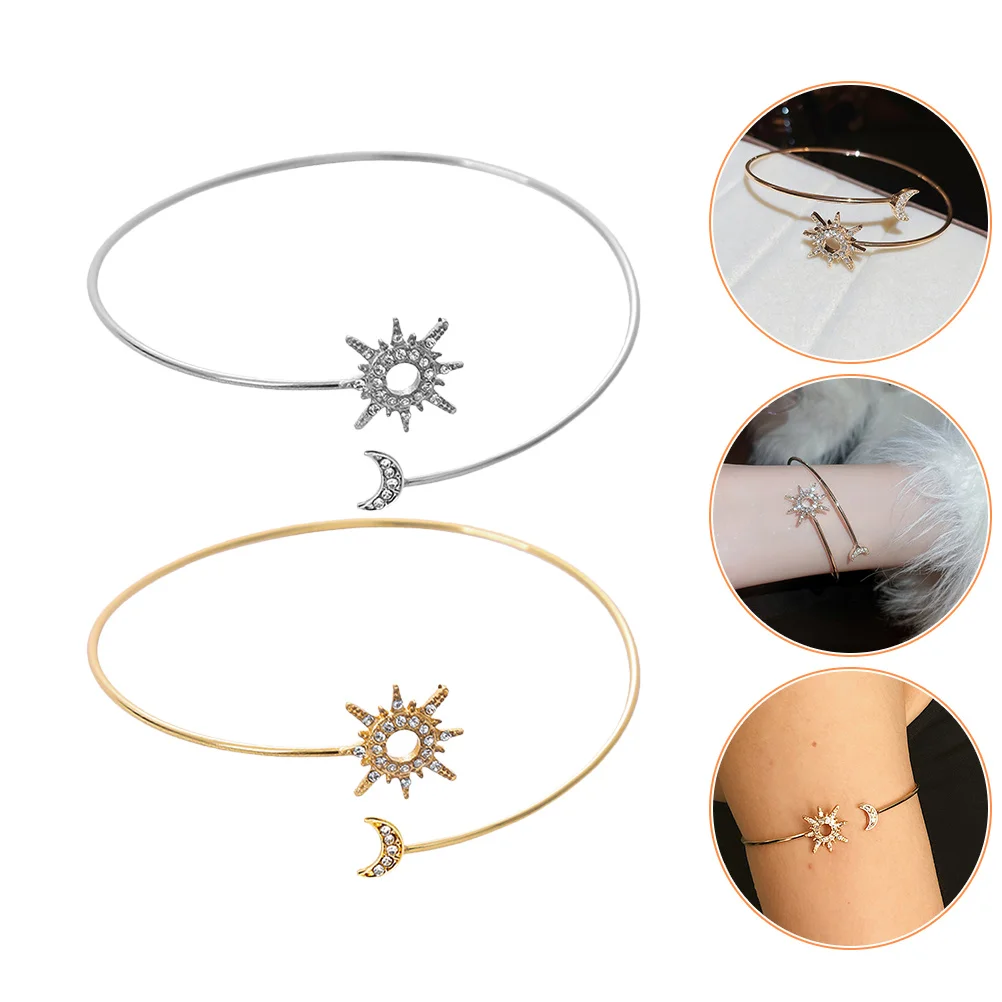 2 Pcs Jewelry Arm Gold Upper Band Cuffs for Women Metal Bracelets Alloy Sun Moon Miss
2 Pcs Jewelry Arm Gold Upper Band Cuffs for Women Metal Bracelets Alloy Sun Moon Miss