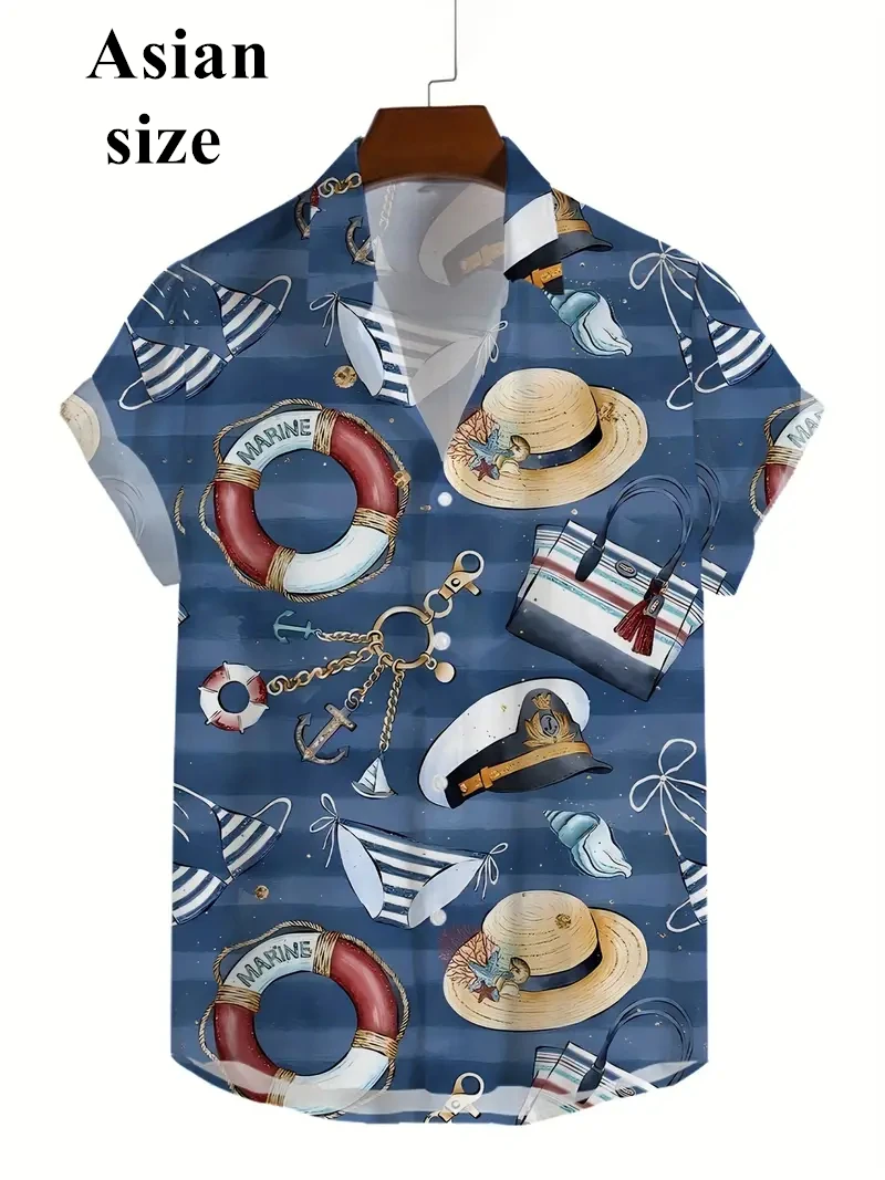 Boat Anchor Pattern Short Sleeve Shirts For Men Clothing Summer Fashion New Mens Beach Shirts Hawaiian Vacation Button Blouse
Boat Anchor Pattern Short Sleeve Shirts For Men Clothing Summer Fashion New Mens Beach Shirts Hawaiian Vacation Button Blouse
