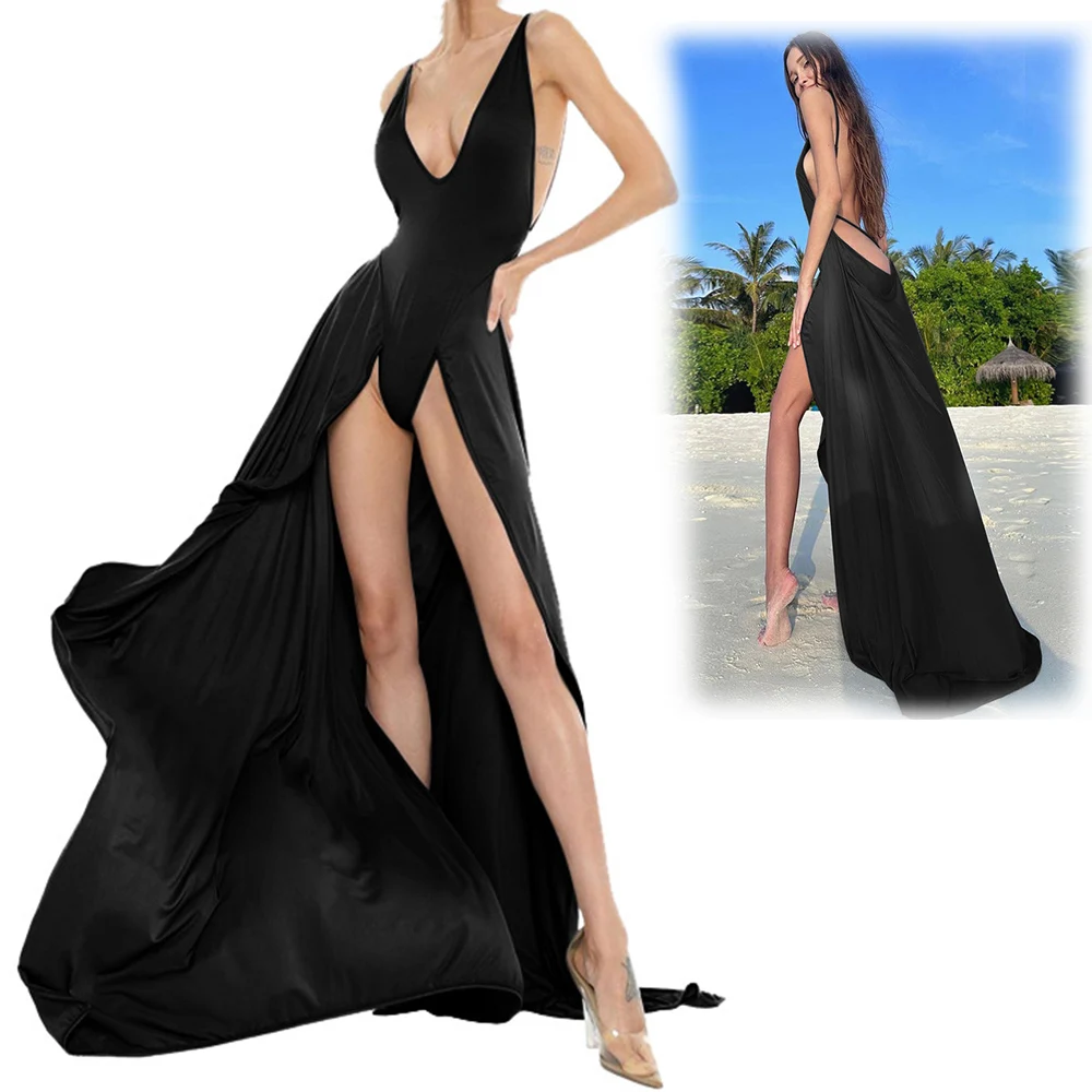 Sexy Backless Slip Long Dress for Women Sexy Deep V-Neck bACKLESS Maxi Dress Summer Solid Beach Dress for Women Sleeveless Outfi
Sexy Backless Slip Long Dress for Women Sexy Deep V-Neck bACKLESS Maxi Dress Summer Solid Beach Dress for Women Sleeveless Outfi