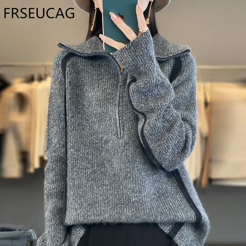 Spring New 100% Pure Wool Pullover for Women's Polo Neck Sweater Colored Knitted Full Sleeves for Women's Sweater Comfortable
Spring New 100% Pure Wool Pullover for Women's Polo Neck Sweater Colored Knitted Full Sleeves for Women's Sweater Comfortable