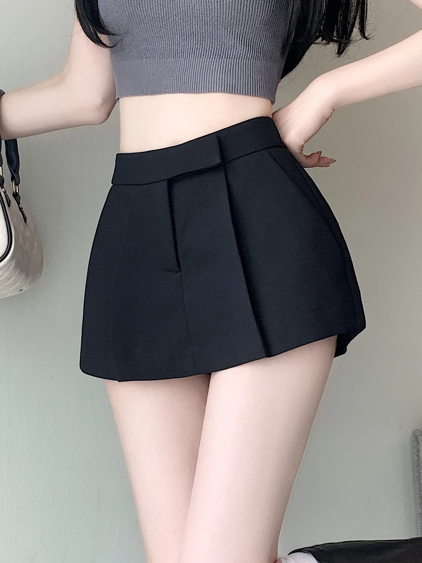 Bla Suit ort Pants Skirt Women's Summer Thin High Waist Elastic Spicy A-Line Hot Pants Commute Sle High Waist Design
Bla Suit ort Pants Skirt Women's Summer Thin High Waist Elastic Spicy A-Line Hot Pants Commute Sle High Waist Design