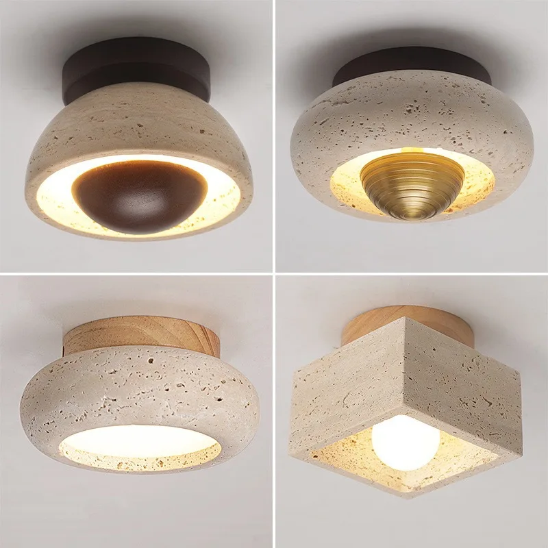 Yellow Travertine LED Ceiling Light Wabi Sabi Wood Canopy Flush Mounted for Living Room Bedroom Kitchen Modern Lighting Lamparas
Yellow Travertine LED Ceiling Light Wabi Sabi Wood Canopy Flush Mounted for Living Room Bedroom Kitchen Modern Lighting Lamparas