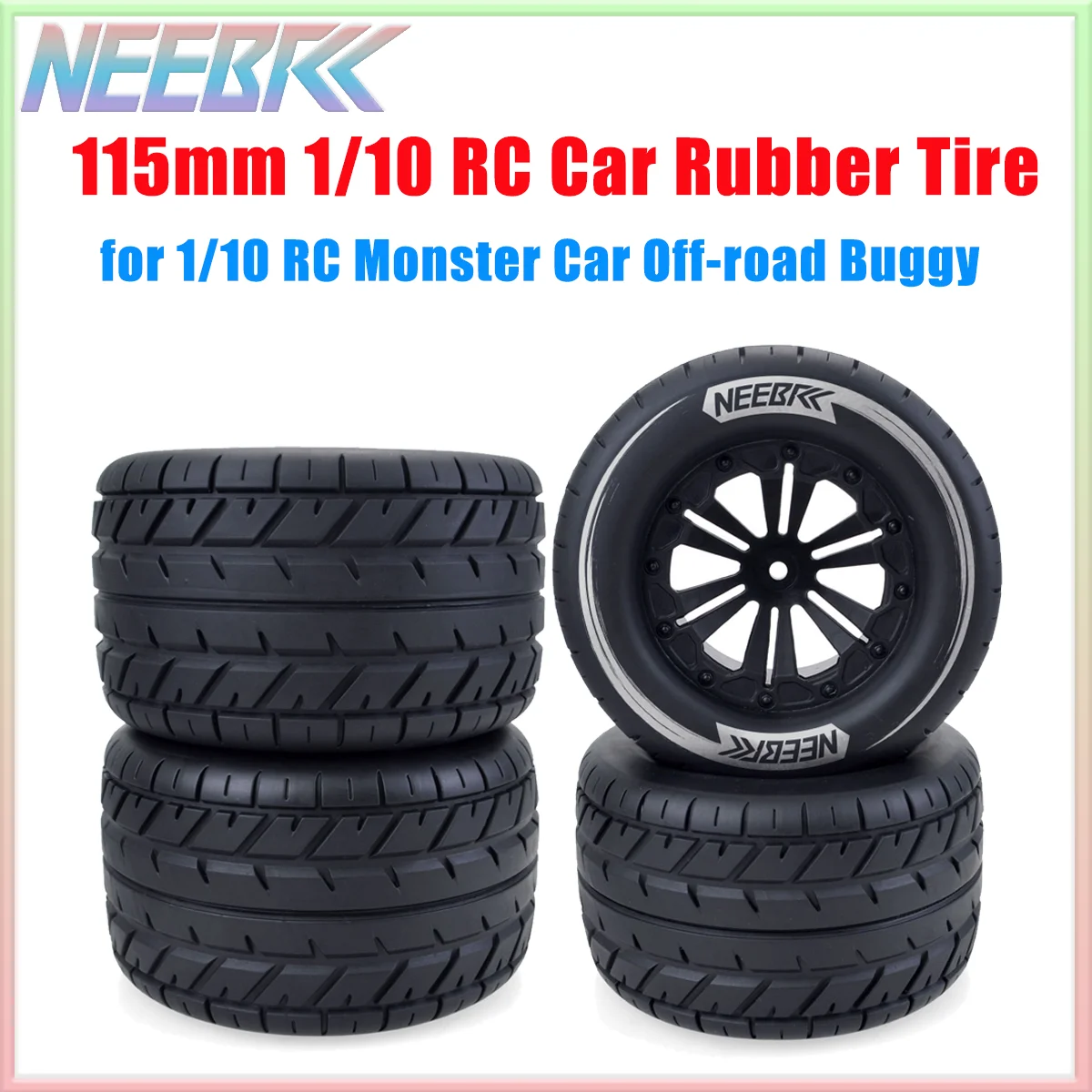 NEEBRC 4PCS 115mm 1/10 RC Car Rubber Tire Wheel Tyre 12mm Hex for RC Monster Off-road Buggy Redcat HPI Traxxas Savage XS TM
NEEBRC 4PCS 115mm 1/10 RC Car Rubber Tire Wheel Tyre 12mm Hex for RC Monster Off-road Buggy Redcat HPI Traxxas Savage XS TM