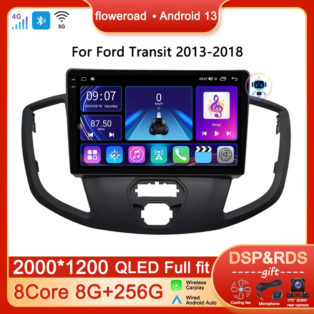 Автомагнитола мультимедийный плеер Android для Ford Transit 2013-2018 5G WIFI видео GPS навигация 2 din QLED 2K экран Carplay BT
Автомагнитола мультимедийный плеер Android для Ford Transit 2013-2018 5G WIFI видео GPS навигация 2 din QLED 2K экран Carplay BT
