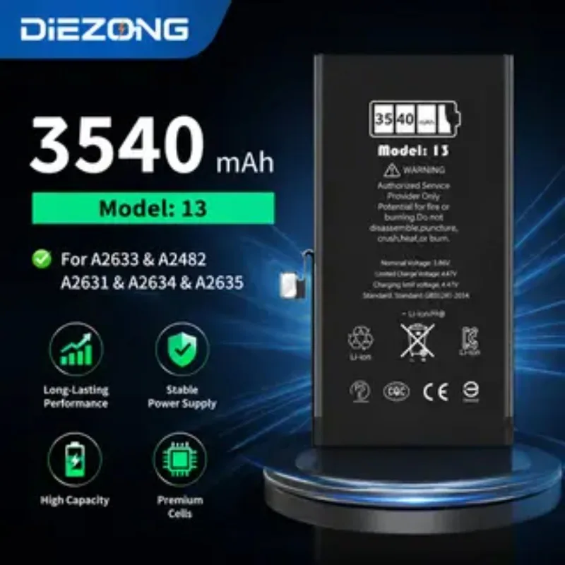 2026 NEW Upgraded Battery for IPhone13 3540mAh Mobile Phone Batteries for A2633/A2482/A2631/A2634/A2635 High-Quality In Stock
2026 NEW Upgraded Battery for IPhone13 3540mAh Mobile Phone Batteries for A2633/A2482/A2631/A2634/A2635 High-Quality In Stock