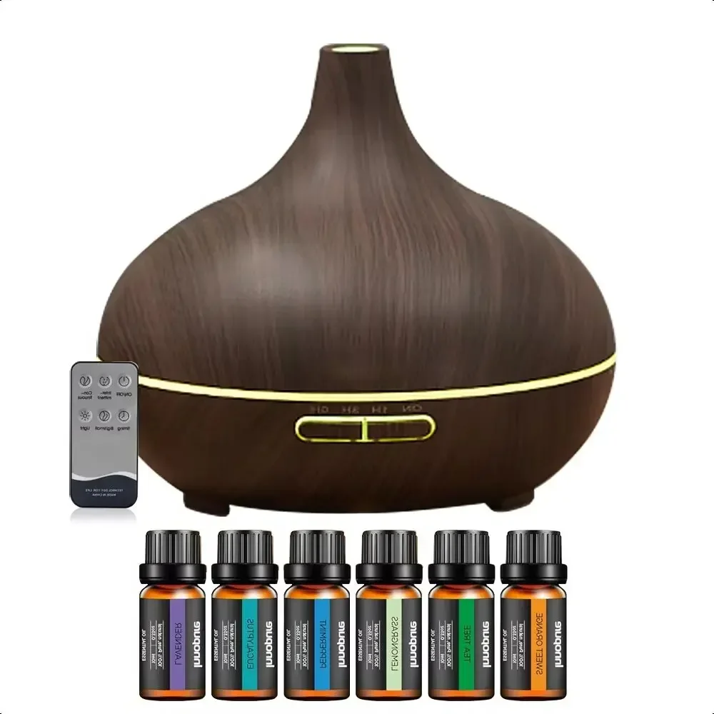 550ml Aromatherapy Diffuser with 6 Essential Oils Set Ultrasonic Cool Mist Humidifier 4 Timer Settings 7 Color Changing Lights
550ml Aromatherapy Diffuser with 6 Essential Oils Set Ultrasonic Cool Mist Humidifier 4 Timer Settings 7 Color Changing Lights