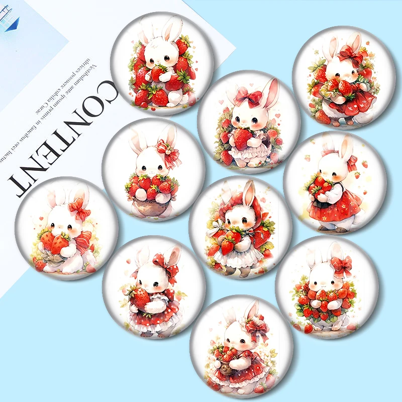 trawberry Rabbits 10pcs 12mm/16mm/18mm Round Photo Glass Cabochon Demo Flat Back Making findings
trawberry Rabbits 10pcs 12mm/16mm/18mm Round Photo Glass Cabochon Demo Flat Back Making findings