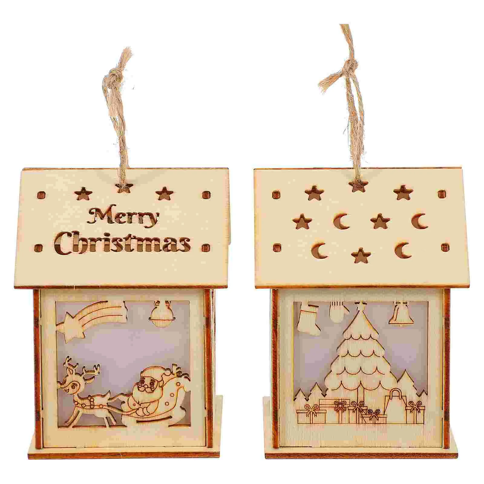 2 Pcs Christmas Crafts Decorations Cabin Wood House Luminous Adornment Desktop Ornament
2 Pcs Christmas Crafts Decorations Cabin Wood House Luminous Adornment Desktop Ornament