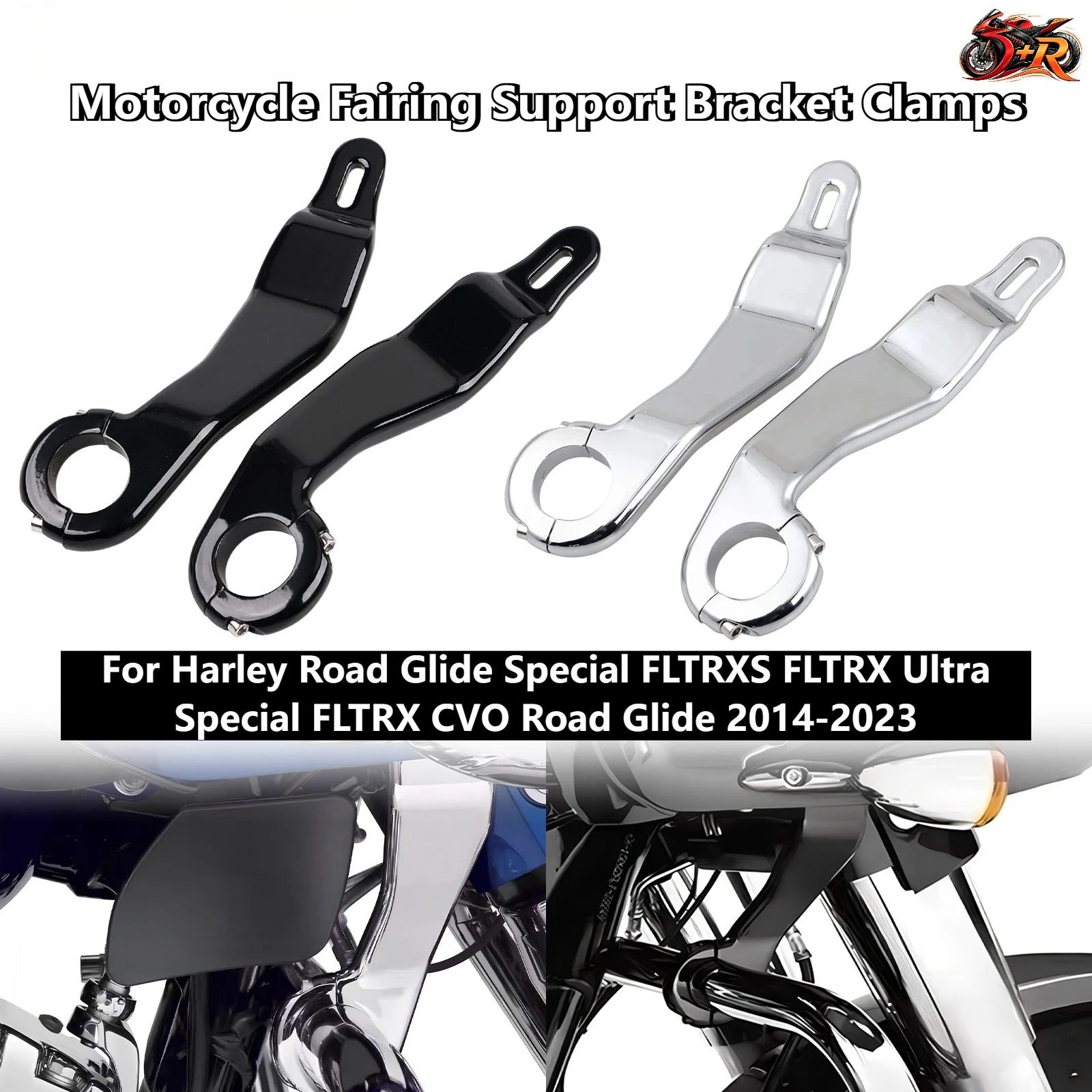 Moto Fairing Support Bracket Clamps For Harley Road Glide Special FLTRXS FLTRX Ultra Special FLTRX CVO Road Glide 2014‑2023
Moto Fairing Support Bracket Clamps For Harley Road Glide Special FLTRXS FLTRX Ultra Special FLTRX CVO Road Glide 2014‑2023