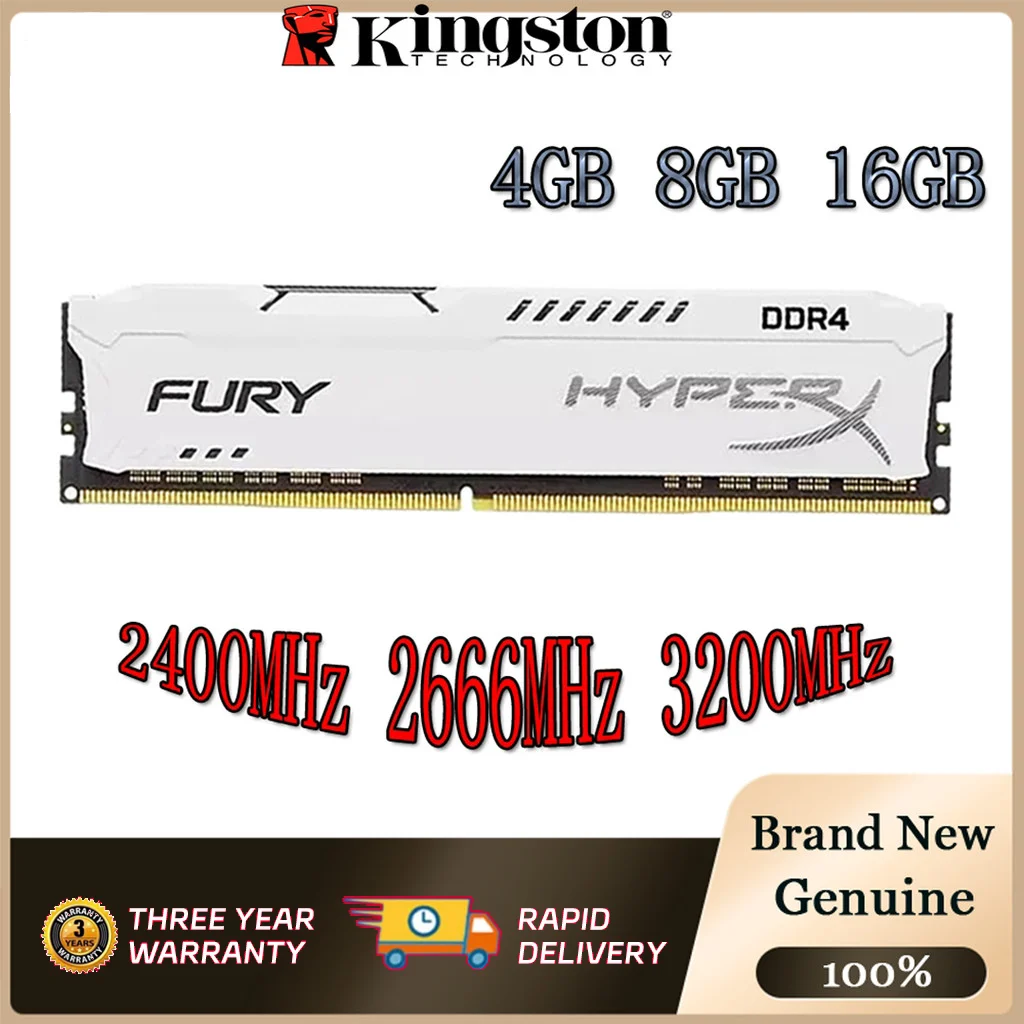 Kingston HyperX Fury DDR4 RAM 4GB 8GB 16GB 2400/2666/3200MHz Desktop Memory 1.2V White
Kingston HyperX Fury DDR4 RAM 4GB 8GB 16GB 2400/2666/3200MHz Desktop Memory 1.2V White