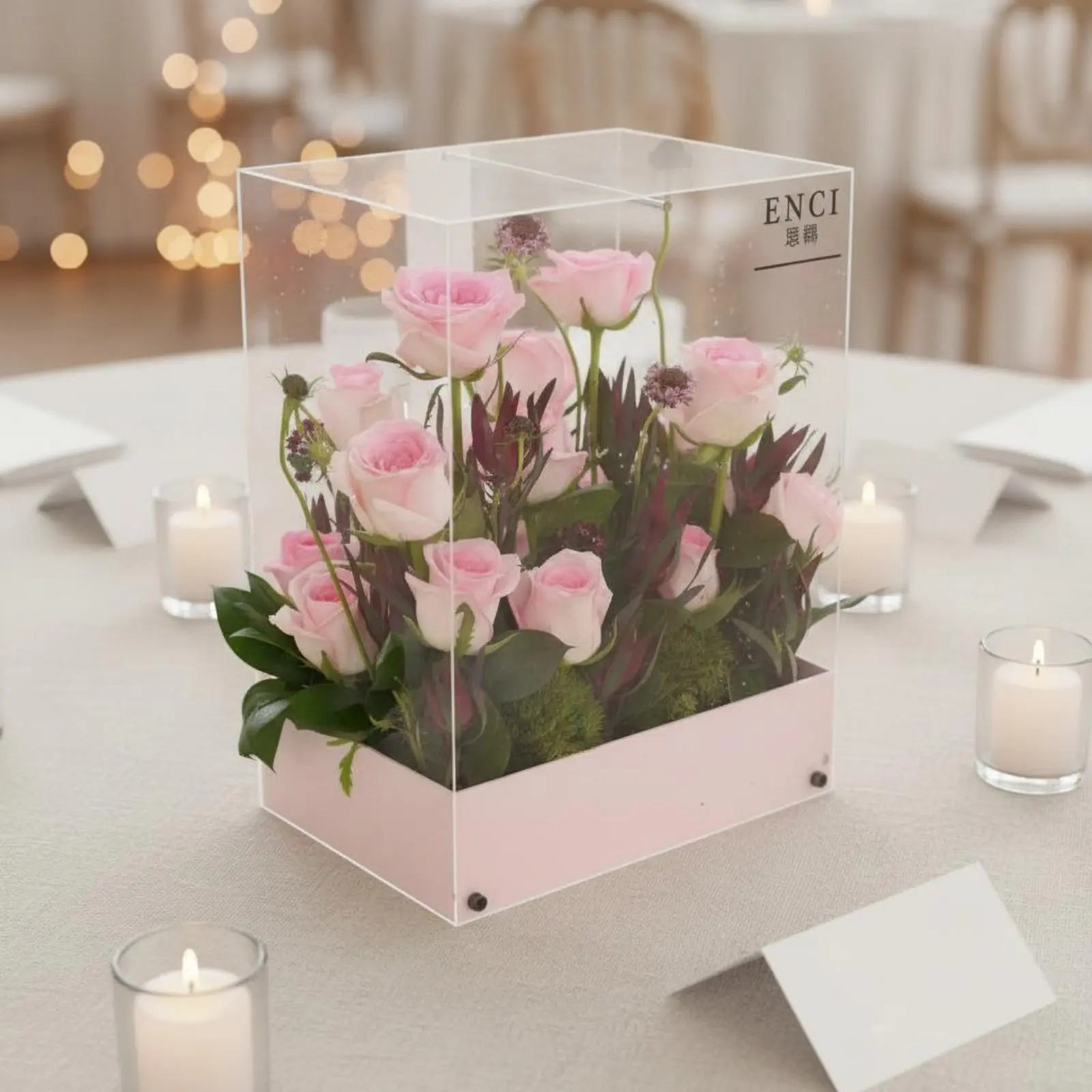 Transparent Flower Gift Box Decorative Acrylic Flower Box Rectangular Flower Display Case Elegant Design for Florists, Weddings
Transparent Flower Gift Box Decorative Acrylic Flower Box Rectangular Flower Display Case Elegant Design for Florists, Weddings
