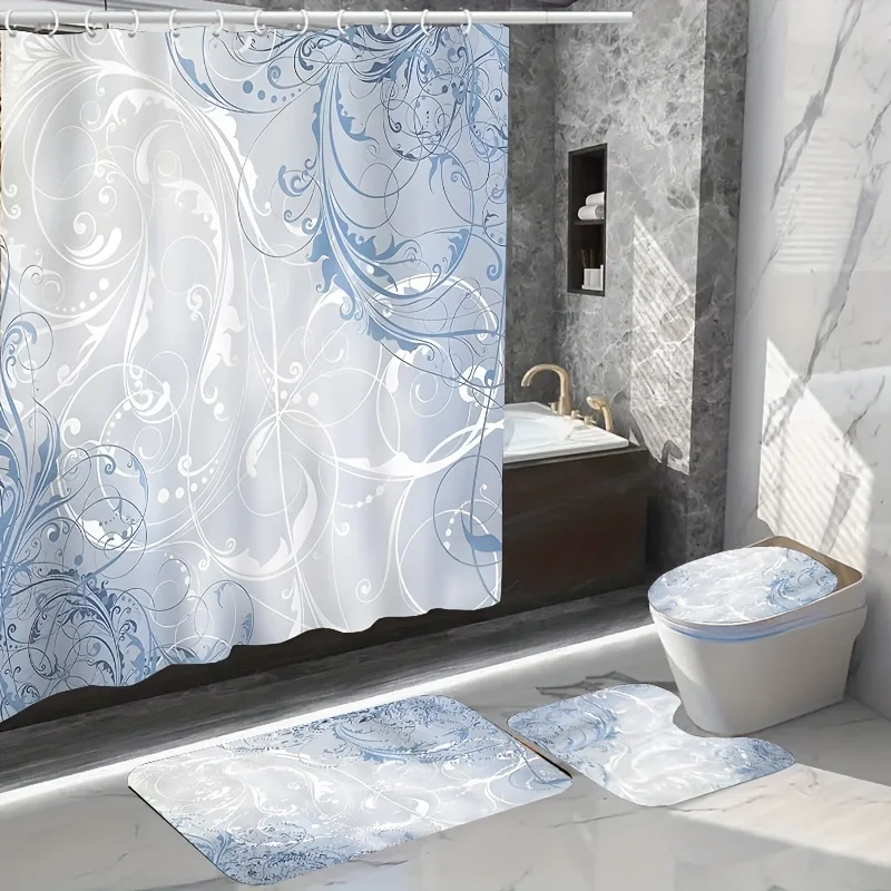 Elegant Blue and White Swirl Bathroom Four-Piece Set - Stylish Floral Design for a High-Elegance, Contemporary Ambiance
Elegant Blue and White Swirl Bathroom Four-Piece Set - Stylish Floral Design for a High-Elegance, Contemporary Ambiance