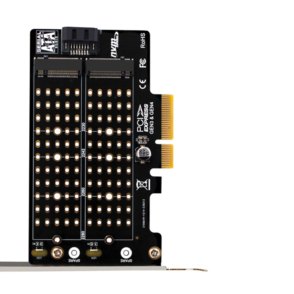 Portable SSD To PCIE SATA Adapter Dual-Bay Mini Expansion Card 32Gbps Transmission Speed PCI Expansion Card for M.2 NVMe NGFF
Portable SSD To PCIE SATA Adapter Dual-Bay Mini Expansion Card 32Gbps Transmission Speed PCI Expansion Card for M.2 NVMe NGFF