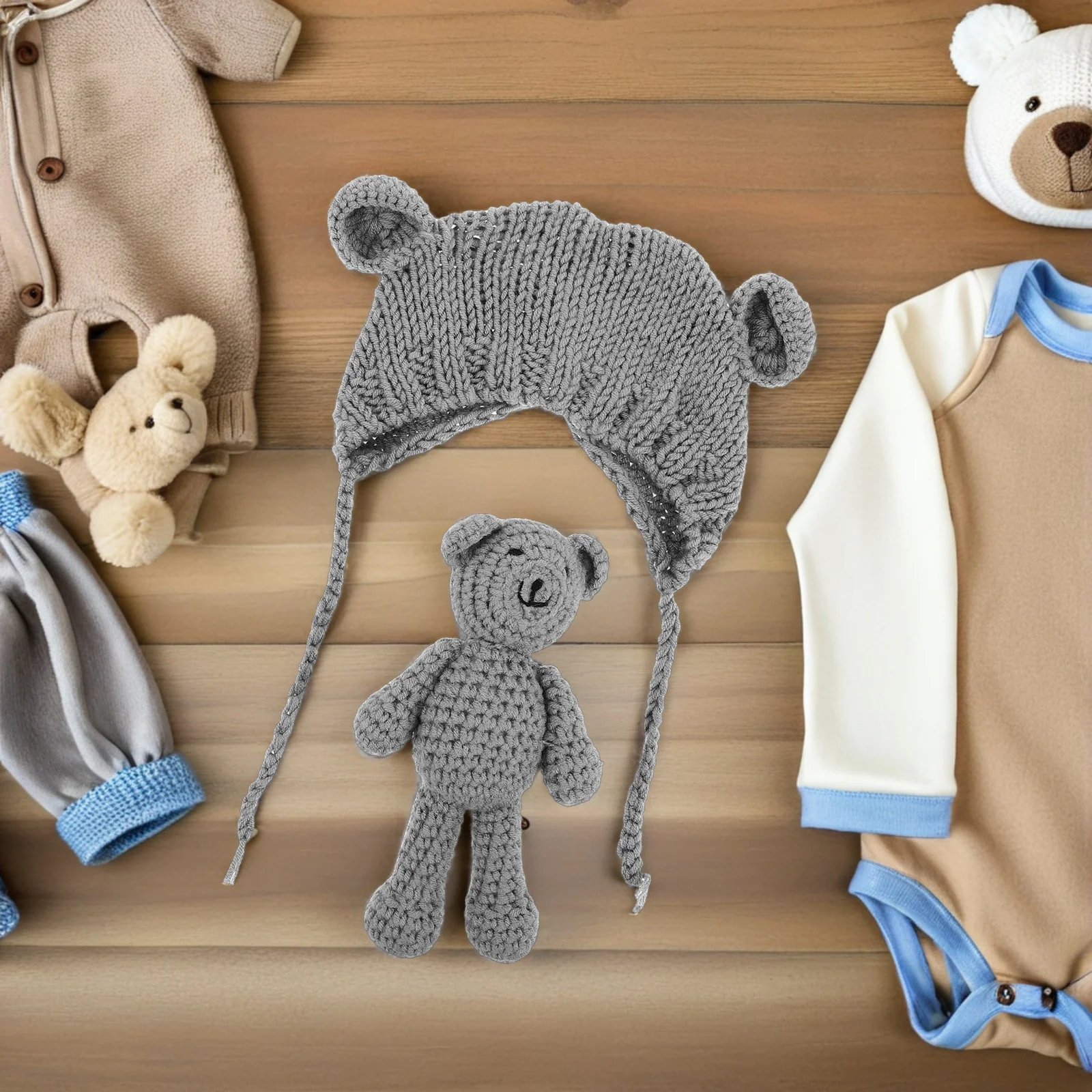 1Set Baby Beanie Cute Bear Infant Beanie Elastic Warm Knit Winter Hat Newborn Photography Accessories Cozy Fall Winter Baby
1Set Baby Beanie Cute Bear Infant Beanie Elastic Warm Knit Winter Hat Newborn Photography Accessories Cozy Fall Winter Baby