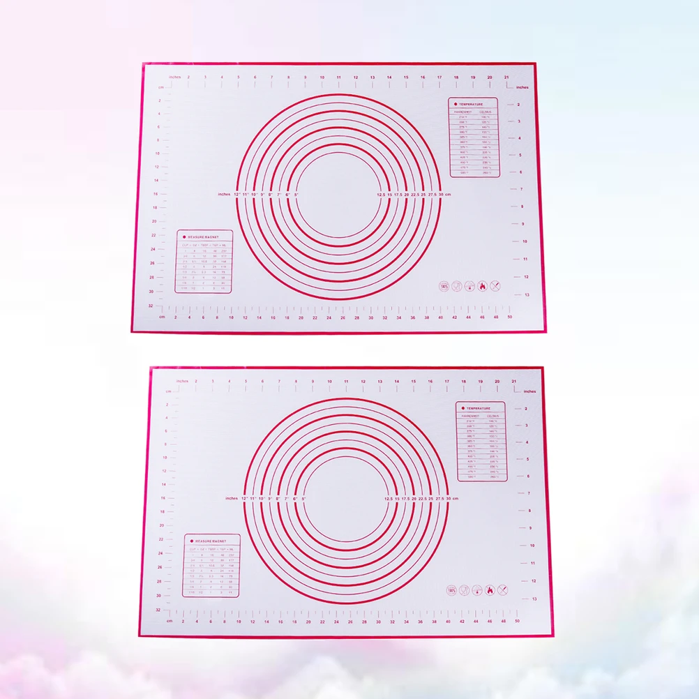 2 pcs Pastry Mat Rolling Pad Large Non slip Measurements Extra Dough Board Silicone Baking Cookware Kitchen Tool
2 pcs Pastry Mat Rolling Pad Large Non slip Measurements Extra Dough Board Silicone Baking Cookware Kitchen Tool