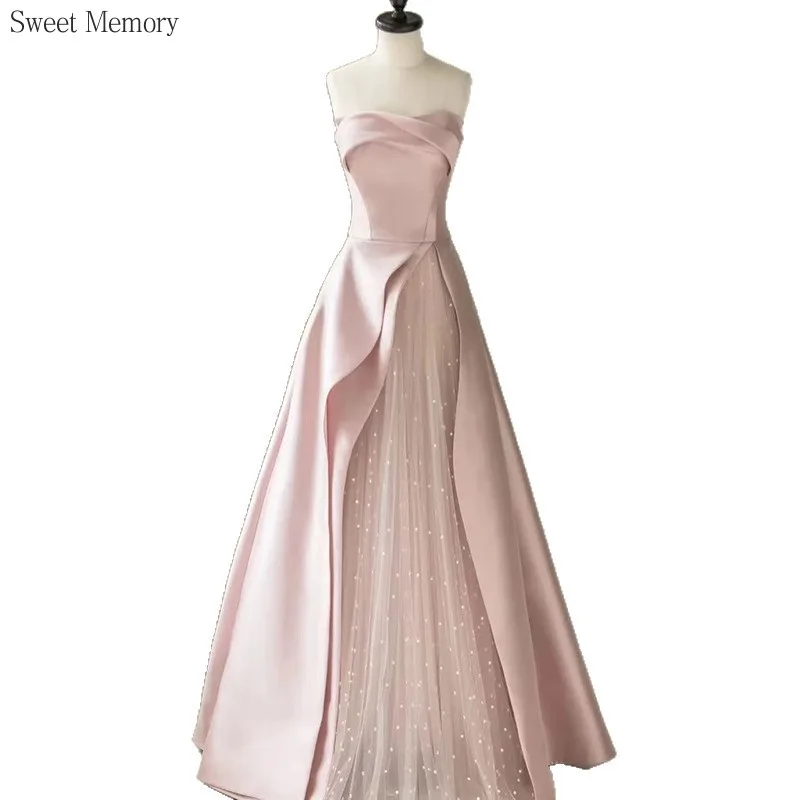 J1168 Sweet Memory 2026 Pink Black Strapless Evening Dresses Floor Length Ball Gown Elegant Performance Wedding Party Dress
J1168 Sweet Memory 2026 Pink Black Strapless Evening Dresses Floor Length Ball Gown Elegant Performance Wedding Party Dress