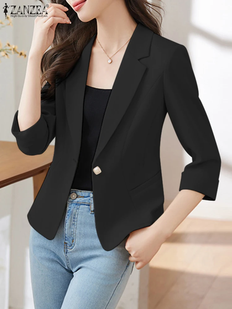 ZANZEA 3/4 Sleeve Elegant Casual Blazer Autumn 2024 Office Lady Solid Color Lapel Neck Suit Jackets Women Commute Classy Blazer
ZANZEA 3/4 Sleeve Elegant Casual Blazer Autumn 2024 Office Lady Solid Color Lapel Neck Suit Jackets Women Commute Classy Blazer