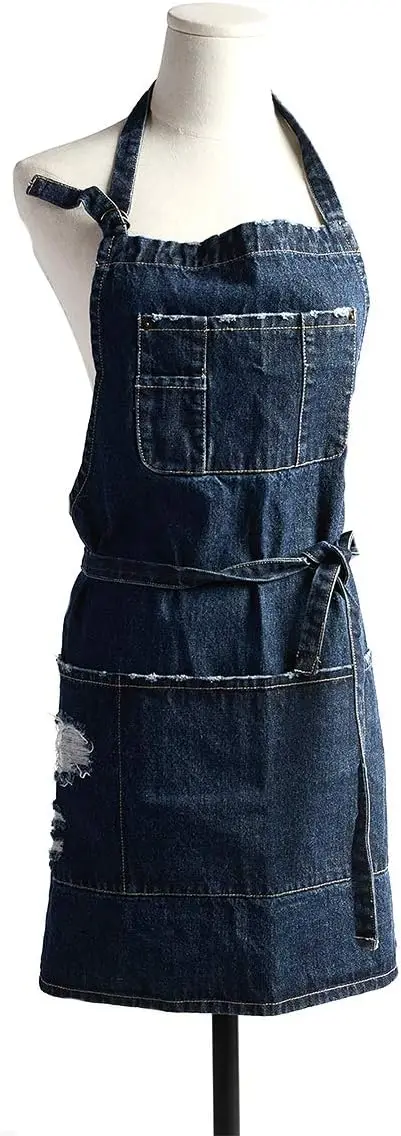 Cotton Denim Apron Soft - Unisex Adjustable Bib Apron with 5 Pockets for Kitchen
Cotton Denim Apron Soft - Unisex Adjustable Bib Apron with 5 Pockets for Kitchen