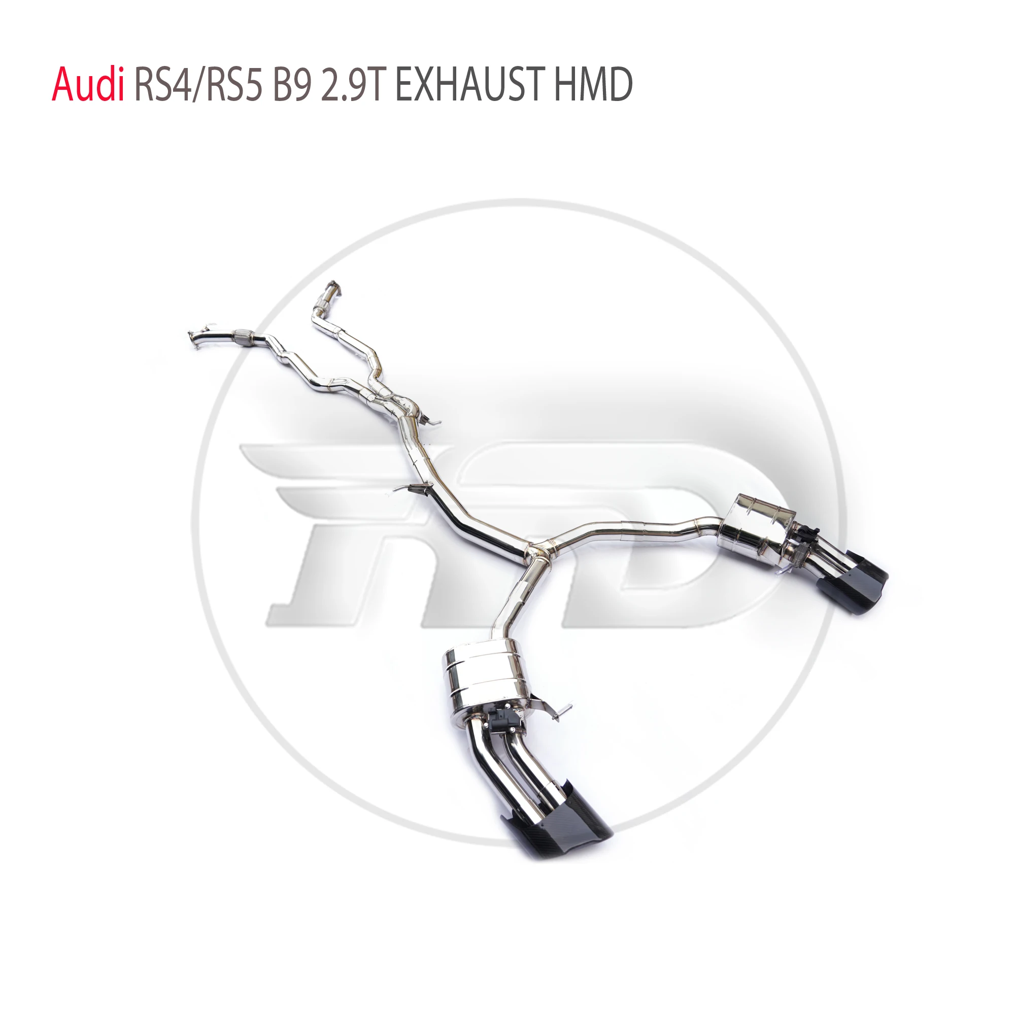 High Quality Catback For Audi RS4 RS5 B9 2.9T Stainless Steel Exhaust System Racing Pipe Electronic Valve Muffler Tips HMD
High Quality Catback For Audi RS4 RS5 B9 2.9T Stainless Steel Exhaust System Racing Pipe Electronic Valve Muffler Tips HMD