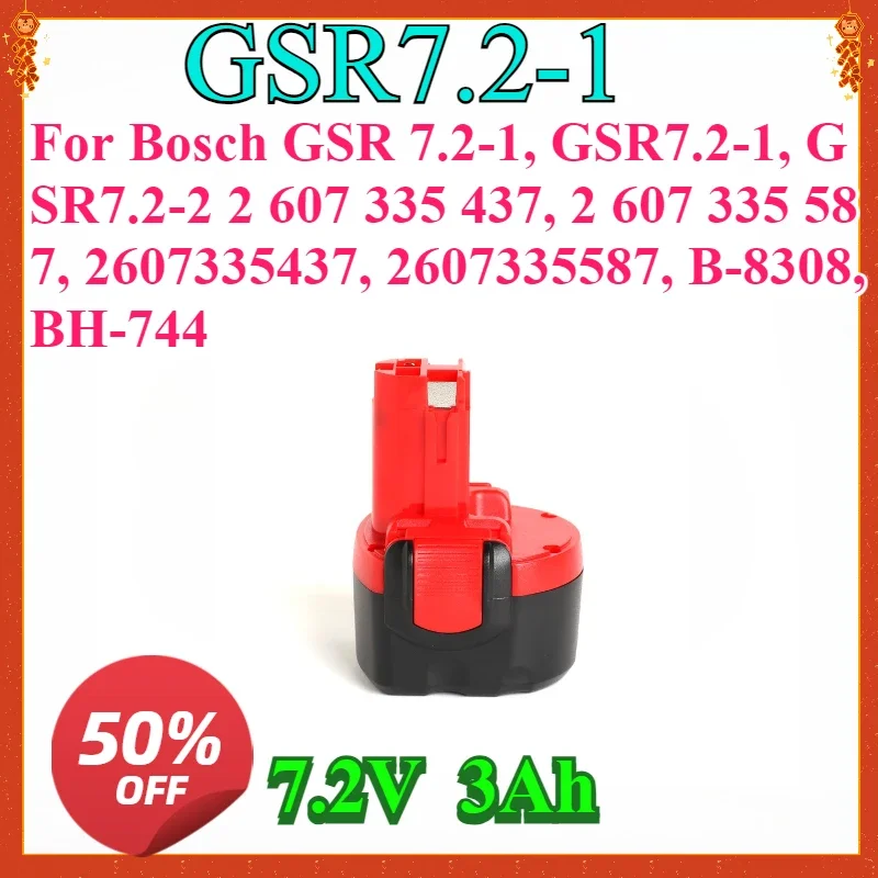 Replacement Battery for Bosch GSR 7.2-1, GSR7.2-1, GSR7.2-2 2 607 335 437, 2 607 335 587, 2607335437, 2607335587, B-8308,BH-744
Replacement Battery for Bosch GSR 7.2-1, GSR7.2-1, GSR7.2-2 2 607 335 437, 2 607 335 587, 2607335437, 2607335587, B-8308,BH-744